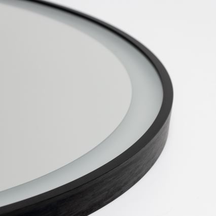 Brilagi - Oglindă LED pentru baie, încălzită și reglabilă, cu iluminare, ALU PRO LED/18W/230V Ø 60 cm 3000/4000/6500K IP44 negru CRI 90