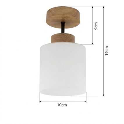 BRILAGI - LED Plafonier aplicat RETRO GLASS 1xE27/60W/230V Ø 10 cm stejar/alb