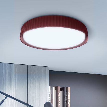 Brilagi - Plafonieră LED dimabilă LUCIA LED/48W/230V 3000-6500K Ø 41 cm roșie + telecomandă