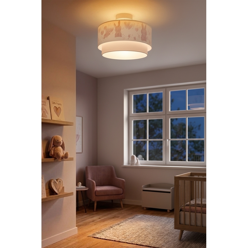 Brilagi-LED Plafonieră aplicată pentru copii BOBO 1xE27/60W/230V pr.40 cm crem./gri/albastru regal.