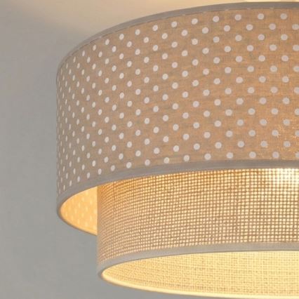 Brilagi - Lustră LED aplicată BOHO BOBO 1 x E27/60W/230V, Ø 40 cm, cu buline, bej/crem