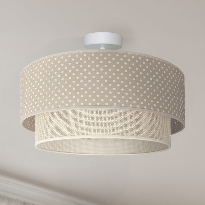 Brilagi - Lustră LED aplicată BOHO BOBO 1 x E27/60W/230V, Ø 40 cm, cu buline, bej/crem
