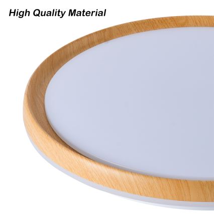 Plafonieră LED dimabilă Brilagi RIVO, LED/72W/230V, 3000-6000K, decor lemn, Ø 50 cm, cu telecomandă