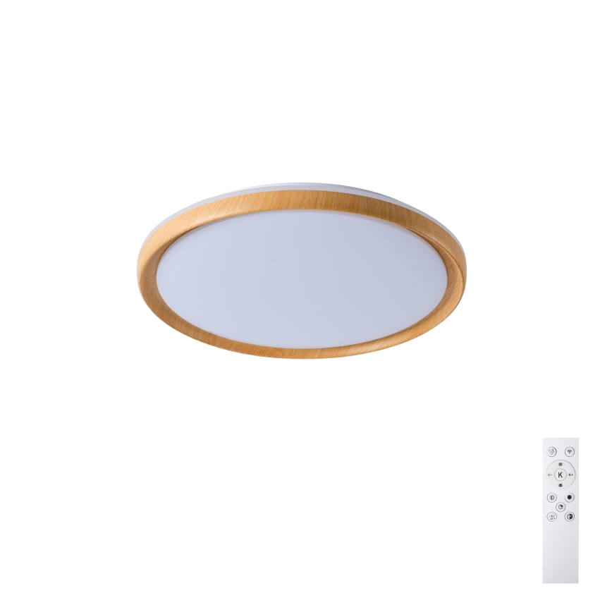 Plafonieră LED dimabilă Brilagi RIVO, LED/72W/230V, 3000-6000K, decor lemn, Ø 50 cm, cu telecomandă
