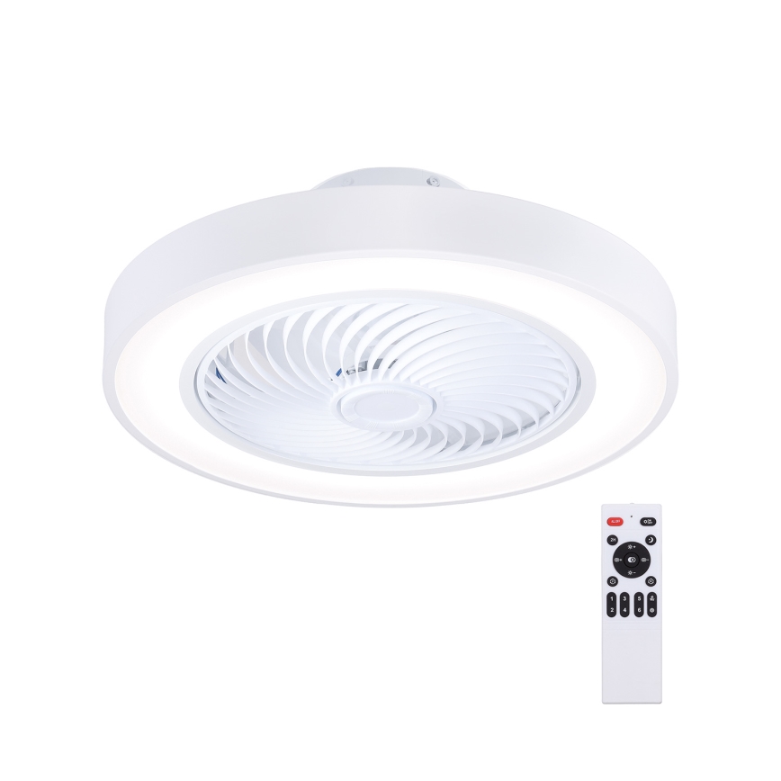 Brilagi - Plafonieră LED dimabilă cu ventilator, LED 30W, 230V, 3000–6500K, Ø 50 cm, albă + telecomandă