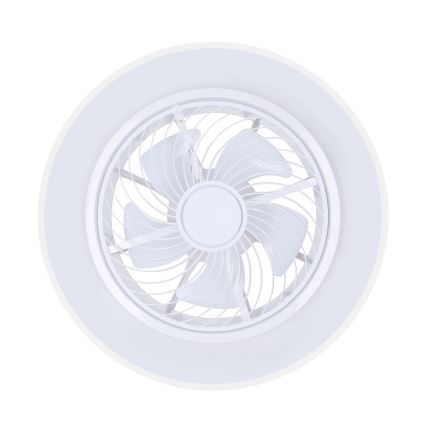 Brilagi - Plafonieră LED dimabilă cu ventilator, LED 30W, 230V, 3000–6500K, Ø 50 cm, albă + telecomandă