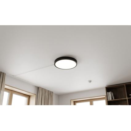 BRILAGI - Plafonieră LED pentru baie cu senzor ZENNA LED/18W/230V Ø 29,5 cm IP44 neagră + telecomandă