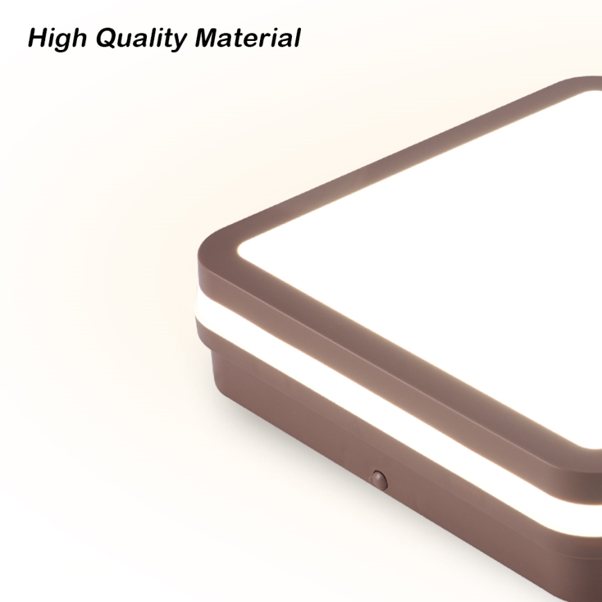 Brilagi - Plafonieră LED de exterior BENE LED/24W/230V 26x26 cm maro IP54