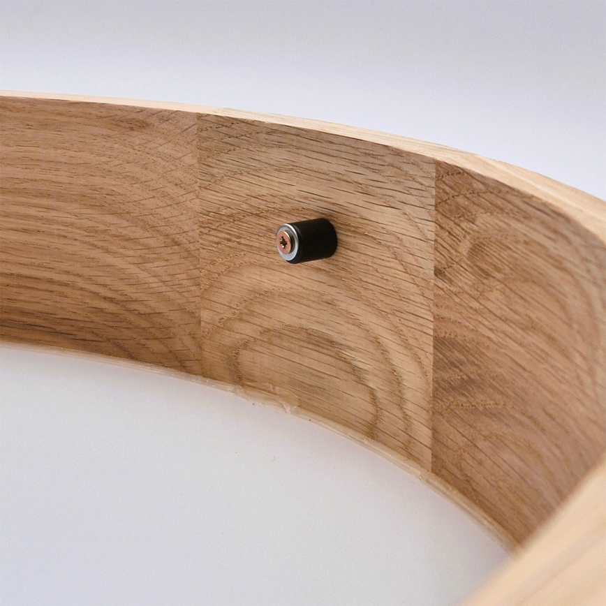 Brilagi - Plafonieră LED RGBW CARVALHO SLIM, reglabilă, 2xE27, 15W, 230V, 2700–6500K, Wi‑Fi, stejar, Ø37 cm