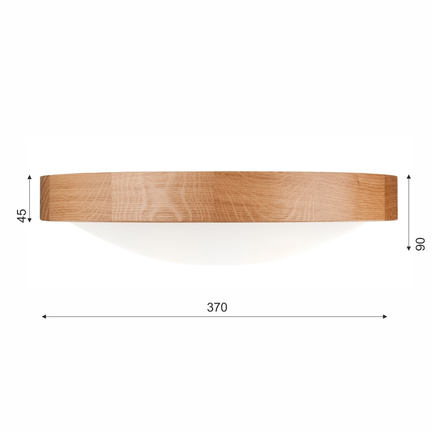 Brilagi - Plafonieră LED RGBW CARVALHO SLIM, reglabilă, 2xE27, 9W, 230V, 2700–6500K, Wi‑Fi, stejar, Ø37 cm