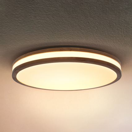 Brilagi - Lampă de tavan LED reglabilă MOLINA LED/72W/230V 3000-6500K stejar Ø 78 cm + telecomandă