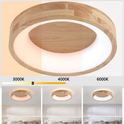 Brilagi - Plafonieră LED FALCON WOOD LED/30W/230V 3000/4000/6000K Ø 45 cm lemn