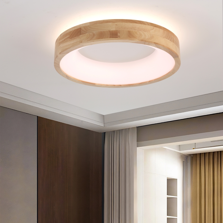 Brilagi - Plafonieră LED FALCON WOOD, 30 W, 230 V, 3000/4000/6000 K, Ø 45 cm, finisaj lemn