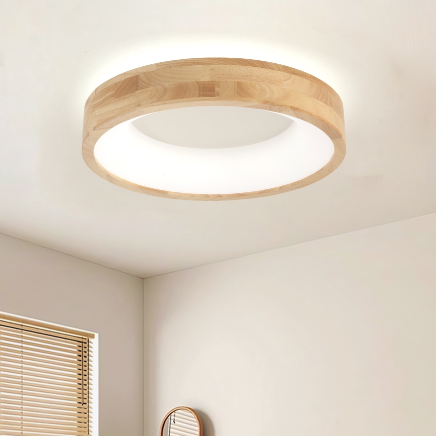 Brilagi - Plafonieră LED FALCON WOOD, 30 W, 230 V, 3000/4000/6000 K, Ø 45 cm, finisaj lemn