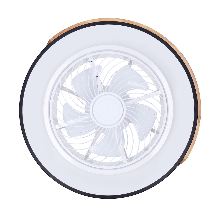 Brilagi - Plafonieră LED dimabilă cu ventilator LED/30W/230V 3000-6500K Ø 50 cm negru/stejar + telecomandă