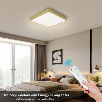 BRILAGI - Plafonieră LED reglabilă POOL SQUARE LED/48W/230V 3000-6000K 50x50 cm aurie + telecomandă