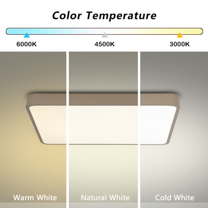 Brilagi - Plafonier LED dimabil POOL LED/48W/230V 3000-6000K 50x50 cm bej + telecomandă