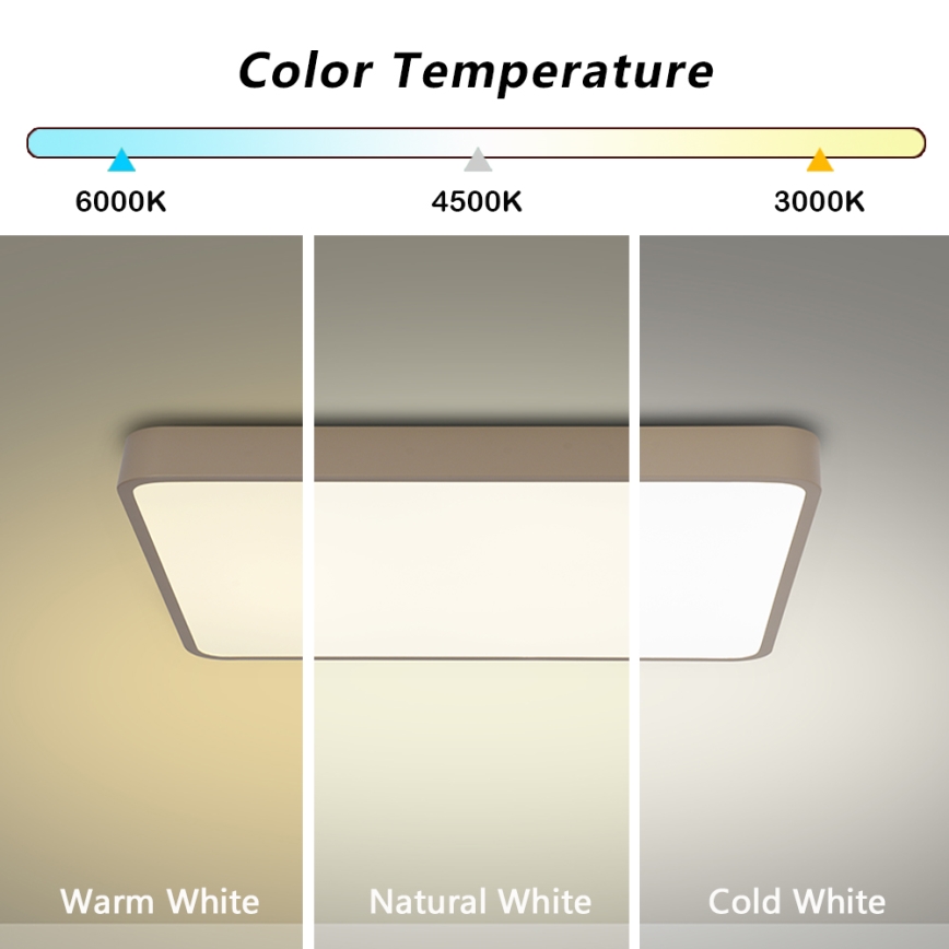 Brilagi - Plafonier LED dimabil POOL LED/48W/230V 3000-6000K 50x50 cm bej + telecomandă