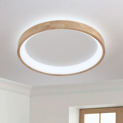 Brilagi - Plafonieră LED FALCON WOOD, 60W, 230V, 3000/4000/6000K, Ø 80 cm, lemn
