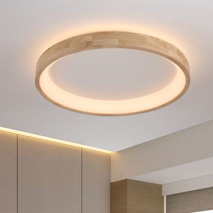 Brilagi - Plafonieră LED FALCON WOOD, 60W, 230V, 3000/4000/6000K, Ø 80 cm, lemn
