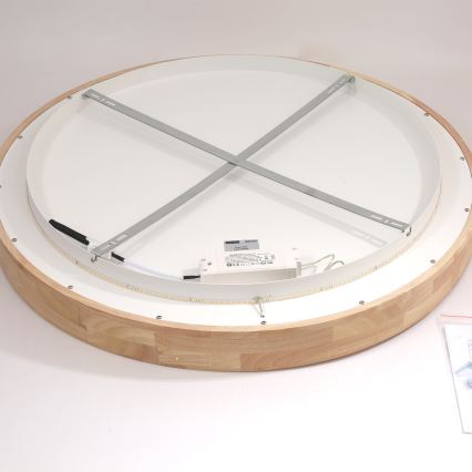 Brilagi - Plafonieră LED FALCON WOOD, 60W, 230V, 3000/4000/6000K, Ø 80 cm, lemn