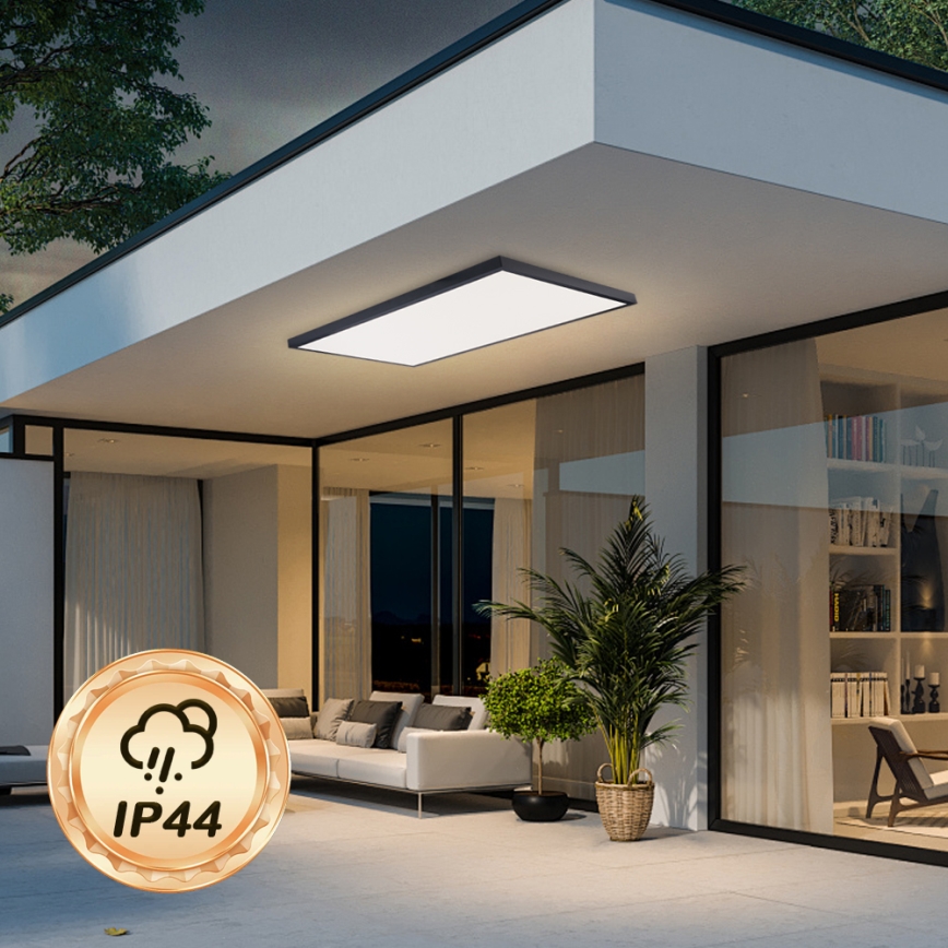 Brilagi Plafonieră LED pentru baie FRAME, 96 W, 230 V, 120 x 60 cm, 3000/4000/6000 K, IP44, negru