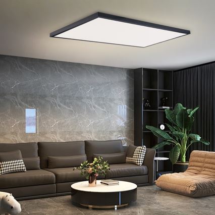 Brilagi Plafonieră LED pentru baie FRAME, 96 W, 230 V, 120 x 60 cm, 3000/4000/6000 K, IP44, negru