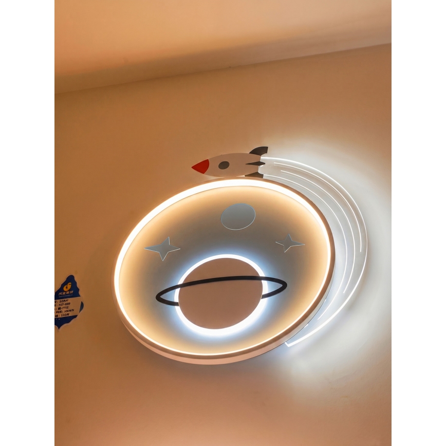 Brilagi -LED Plafonieră LED pentru copii STARSHIP LED/64W/230V 3000/4500K albastru