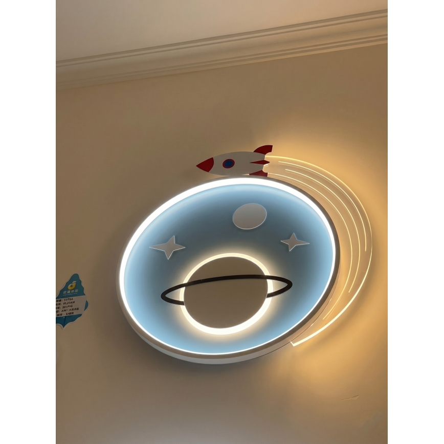 Brilagi -LED Plafonieră LED pentru copii STARSHIP LED/64W/230V 3000/4500K albastru