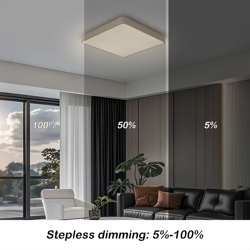 Brilagi - Plafonieră LED dimabilă POOL LED/36W/230V 3000-6000K 40x40 cm bej + telecomandă