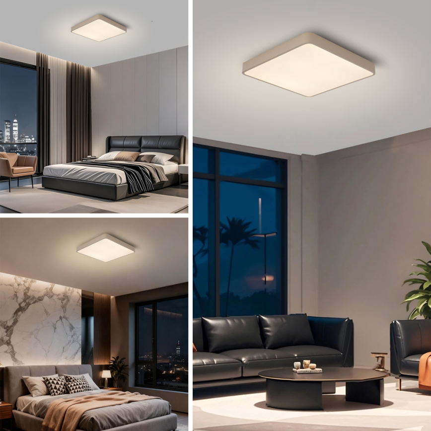 Brilagi - Plafonieră LED dimabilă POOL LED/36W/230V 3000-6000K 40x40 cm bej + telecomandă