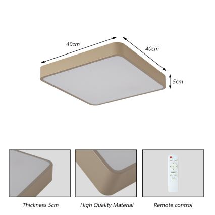 Brilagi - Plafonieră LED dimabilă POOL LED/36W/230V 3000-6000K 40x40 cm bej + telecomandă