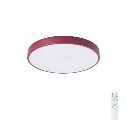 Brilagi - Plafonieră LED dimabilă POOL, 48W, 230V, 3000-6000K, Ø 40 cm, burgundiu + telecomandă