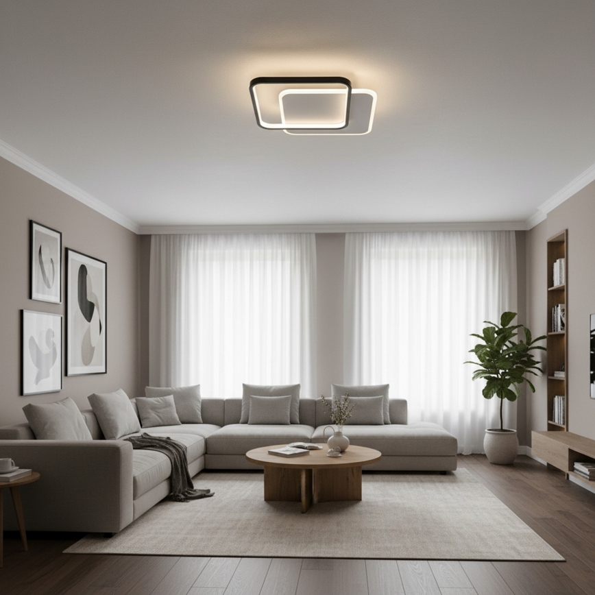 Brilagi - Plafonier LED reglabil FLARE LED/43W/230V 3000-6000K 39,5x45 cm alb/negru + telecomandă