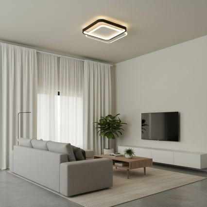 Brilagi - Plafonier LED reglabil FLARE LED/43W/230V 3000-6000K 39,5x45 cm alb/negru + telecomandă