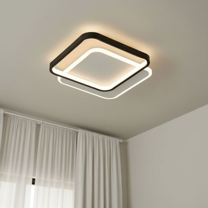 Brilagi - Plafonier LED reglabil FLARE LED/43W/230V 3000-6000K 39,5x45 cm alb/negru + telecomandă