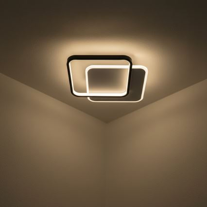 Brilagi - Plafonier LED reglabil FLARE LED/43W/230V 3000-6000K 39,5x45 cm alb/negru + telecomandă