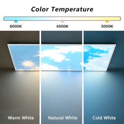 Brilagi - Plafonieră LED dimabilă SLIMFRAME LED/80W/230V 120x60 cm 3000-6000K argintiu/albastru + telecomandă