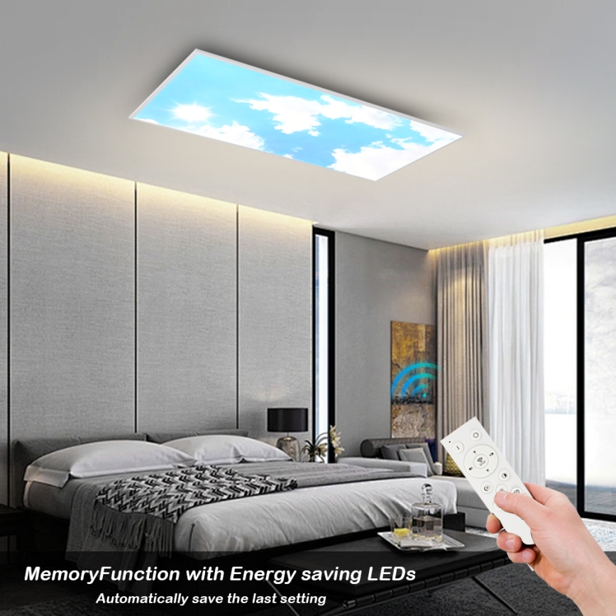 Brilagi - Plafonieră LED dimabilă SLIMFRAME SKY LED/80W/230V 120x60 cm 3000-6000K argintiu/albastru + telecomandă