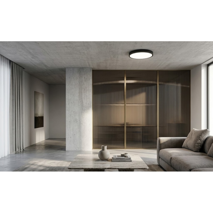 BRILAGI - Plafonieră LED pentru baie ZENNA cu senzor, 18 W, 230 V, Ø 29,5 cm, IP44, antracit + telecomandă