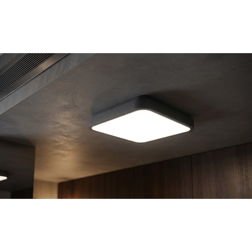 BRILAGI - Plafonieră LED pentru baie cu senzor ZENNA LED/24W/230V 34,5x34,5 cm IP44 antracit + telecomandă