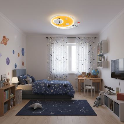Brilagi - Plafonieră LED pentru copii STARSHIP LED/64W/230V 3000/4500/6000K galbenă