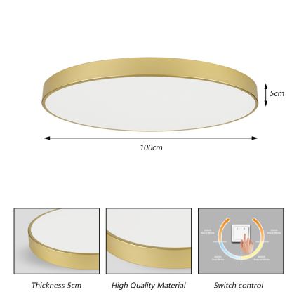 Brilagi - Plafonieră LED POOL LED/128W/230V 3000/4000/6000K diam. 100 cm, auriu