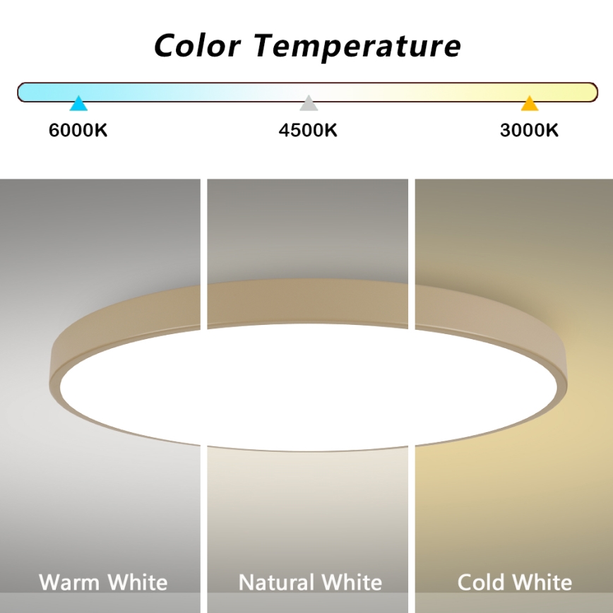 Brilagi - Plafonieră LED POOL, 180 W, 230 V, 3000/4000/6000 K, diam. 120 cm, bej
