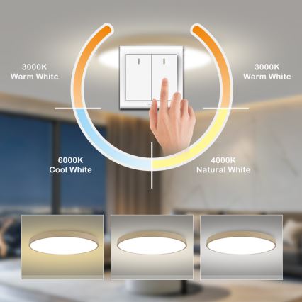 Brilagi - Plafonieră LED POOL, 180 W, 230 V, 3000/4500/6000 K, diam. 120 cm, bej