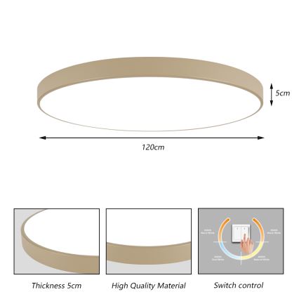 Brilagi - Plafonieră LED POOL, 180 W, 230 V, 3000/4500/6000 K, diam. 120 cm, bej