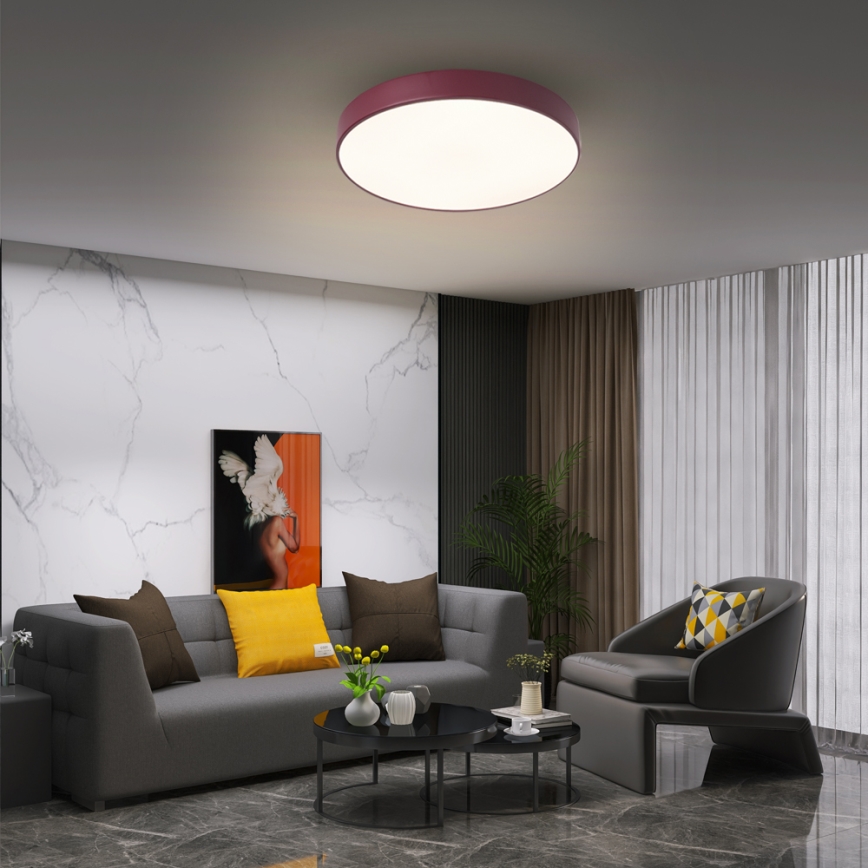 Brilagi - Plafonieră LED POOL, 48W/230V, 3000/4000/6000K, Ø 40 cm, vișiniu