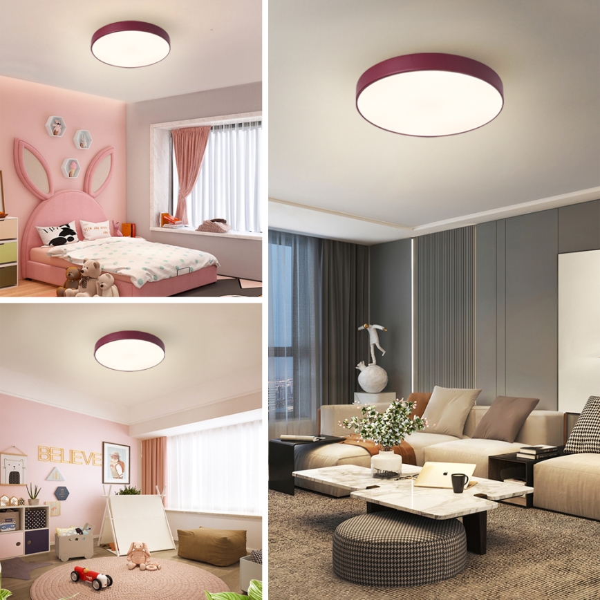 Brilagi - Plafonieră LED POOL, 48W/230V, 3000/4000/6000K, Ø 40 cm, vișiniu