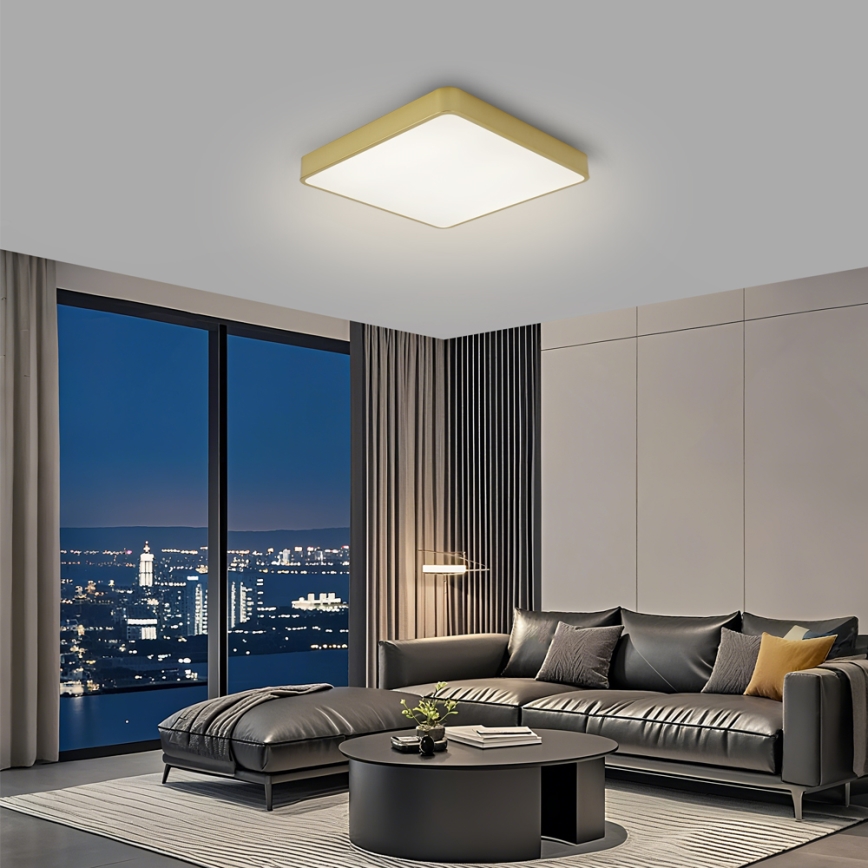 Brilagi - Plafonieră LED dimabilă POOL LED/36W/230V 3000-6000K 40x40 cm auriu + telecomandă