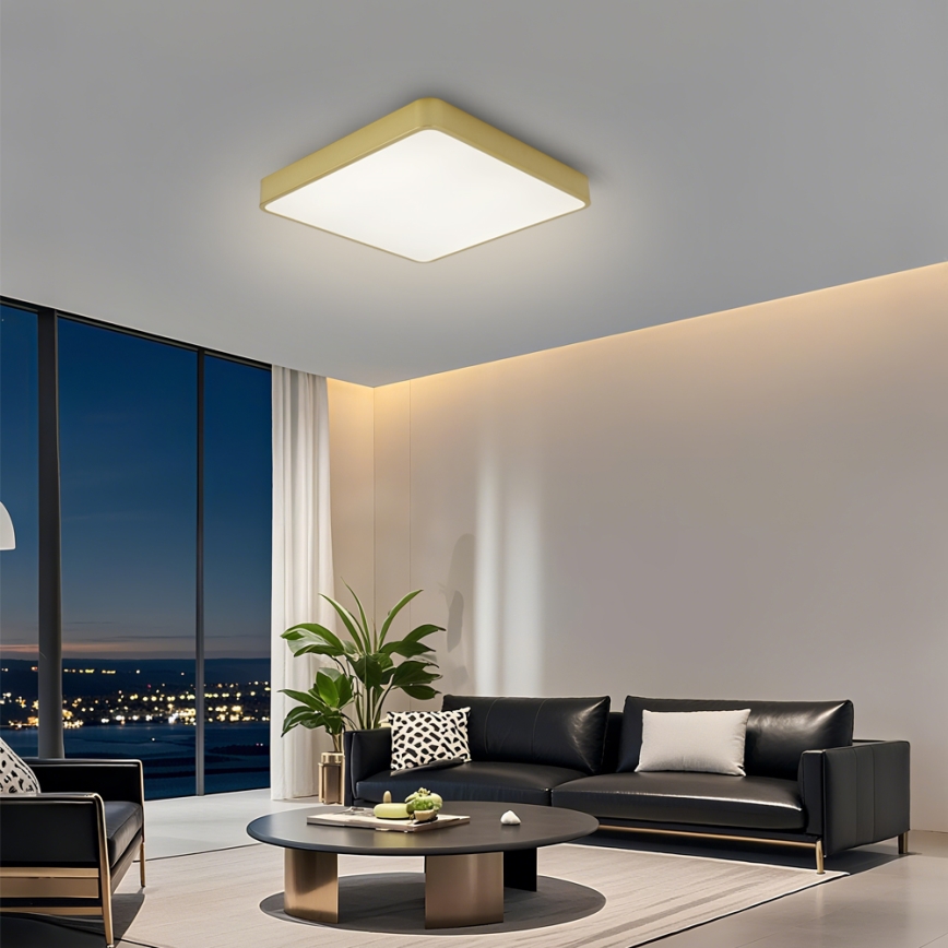 Brilagi - Plafonieră LED dimabilă POOL LED/36W/230V 3000-6000K 40x40 cm auriu + telecomandă